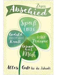 Maybe you would like to learn more about one of these? Abschiedskarte Zum Abschied Kleeblatt Mit Gluckwunsche