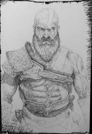 Pin By Ronniek Gaming On Amazing Playstation Pencil Drawings Artwork Kratos God Of War God Of War Sketches