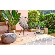 Superbe fauteuil suspendu en forme d'oeuf en résine tressé pour un effet naturel et esthétique et un coussin épais pour un confort inégalé. Fauteuil Design En Forme D Oeuf Cordage En Plastique Noir Mana Cdiscount Jardin