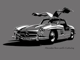 Shadows Highlights On A Gullwing Vintage Cars Car Artwork Car Drawings