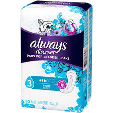 Always Discreet Incontinence Pads Light 30 Pads Each