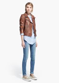 Leather Biker Jacket Women Mango Jacket Outfit Women Brown Jacket Outfit Brown Leather Jacket