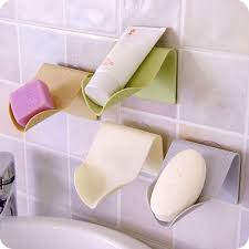 Simple European Sucker Soap Holder Cup Tray Sponge Holder Wall Mounted Soap Dish Soapbox Drain Bathroom Accessories Soap Holder Soap Dish Soap