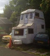 Funny Rv Two Story Camper The Logical Next Step For More Room Vintage Trailers Camping Trailer Vintage Camper
