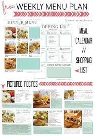 Weekly Dinner Menu Week One Dinner Menu Planning Weekly Dinner Menu Dinner Menu