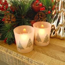 Shop Black Friday Deals On Set Of 2 Green Christmas Tree Battery Operated Led Candles 3 75 Overstock 29917960