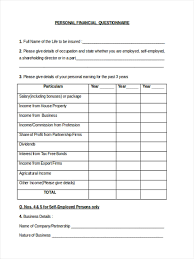 Free 9 Financial Questionnaire Forms In Pdf Ms Word