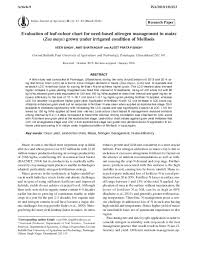 Evaluation Of Leaf Colour Chart For Need Based Nitrogen