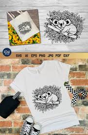 Download Koala Svg Australian Koala Bear With Flowers 1106978 Illustrations Design Bundles Koala Bear Svg Koala