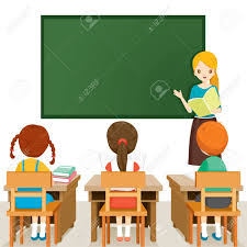 Most of the time it's through. Teacher Teaching Students In Classroom World Book Day Back Royalty Free Cliparts Vectors And Stock Illustration Image 55424955