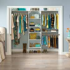 Closetmaid Style 84 In W 120 In W White Wood Closet System 4365 The Home Depot Closet Designs Wood Closet Systems Closet System