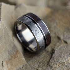 Meteorite Enamel And Dinosaur Bone Wedding Ring Jewelry By Johan 14k Gold Wedding Ring Gold Diamond Wedding Rings Custom Wedding Rings