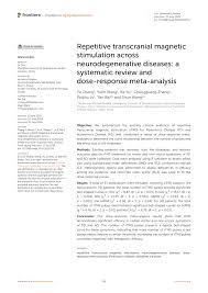 PDF) Repetitive transcranial magnetic stimulation across neurodegenerative  diseases: a systematic review and dose-response meta-analysis