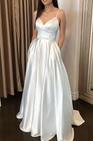 White Satin Prom Dress Retro Prom Dress White Dress Formal White Evening Dress