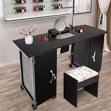 Manicure Table That Has A Vent And A Lamp By Giantex Manicure Table Black Steel Frame Steel Frame