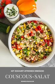 Couscous Salat Mit Joghurt Zitronen Dressing Reiseschmaus Rezept Couscous Salat Rezept Couscous Salat Couscous