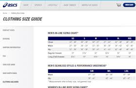 size chart guide by different apparel brands for men and
