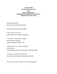 We did not find results for: Teks Ucapan Yb Menteri Kerja Raya Bagi Majlis