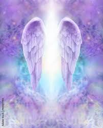 Poster Lilac Angel Wings - beautiful pair of lilac Angel wings with white  light flowing – Wall Art | UkPosters