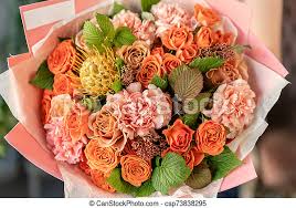 Check spelling or type a new query. Bouquet Peach And Orange Color Beautiful Hydrangea Flowers In A Vase On A Table Decoration Of Home Wallpaper And Canstock