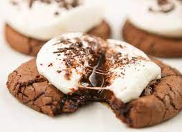 Hot Chocolate Cookies Recipe With A Gooey Center Pip And Ebby Recipe Hot Chocolate Cookies Hot Cocoa Cookies Desserts