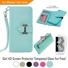 Iphone 7 Wallet Case For Women With Detachable Slimcase Magnetic Snap Closure Wirstlet Back Zipper Pocket 3 Iphone Wallet Case Wallet Case Accessories Case