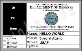 Defense Department Id Card Ems To Usa Custom Personalized Ur Pic Dod Second Card Half Price 1 Us Marine Cards Personalised