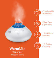 Buy Vicks Warm Steam Vaporizer Small To Medium Rooms 1 5 Gallon Tank Warm Mist Humidifier For Baby And Kids Rooms With Night Light Works With Vicks Vapopads And Vaposteam Online In