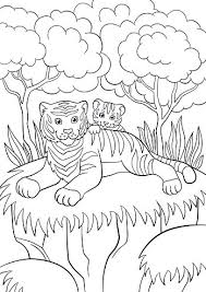 Welcome to our amazing collection of the best dog coloring pages. Coloring Pages Wild Animals Smiling Mother Tiger With Her Baby Clipart Image