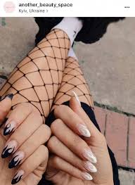 Black And White Flames Nails Edgy Flame Almond Nails Black White Nailsacrylicalmond Fire Nails Almond Acrylic Nails Almond Nails Designs