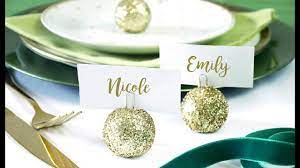 Beautifully designed place cards are also a way of there are several ways to make sure that your place card design matches your event's theme or look and feel. Diy Christmas Bauble Ornament Place Card Holder Birdspartytricks Youtube