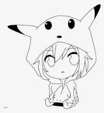Use guide lines to help yourself draw. Pikachu Girl Drawing Chibi Girl Outlines Human Drawing Anime Pikachu Girl Drawing Hd Png Download Kindpng