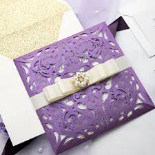 Check spelling or type a new query. Eggplant Purple Laser Cut Wedding Invitation Cards With Gold Glittery Liners Pwil055 Pro Wedding Invites