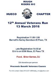 el paso tx mar 13 2016 rough riders mc 12th annual veterans motorcycle run proceeds benefit veterans causes motorcycle events rough riders soldier love pinterest