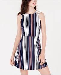 Bcx Juniors Double Strap Striped Dress Dresses Juniors Macy S Striped Dress Summer Striped Dress Junior Dresses