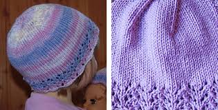 That makes these hat patterns a good way to practice those skills before using them in larger projects. Stylish Knitted Lace Edged Hat Free Knitting Pattern
