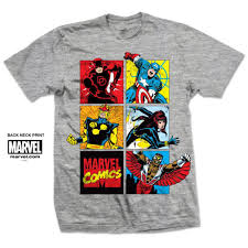 Marvel Comics Marvel Montage Mens Grey T Shirt Attitude Europe