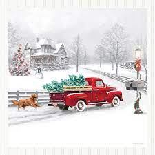 The Holiday Aisle Winter Truck Led Graphic Art Print On Canvas Reviews Wayfair Winter Truck Canvas Wall Decor Christmas Red Truck