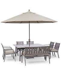Furniture Wayland Outdoor Aluminum 8 Pc Dining Set 64 Square Dining Tables Patio Furniture Outdoor Dining