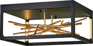 Fredrick Ramond Fr46401blk Styx Modern Black Led Flush Mount Lighting Fr 46401blk
