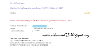 Pegawai perkhidmatan pendidikan (skim perkhidmatan bersepadu). Permohonan Suruhanjaya Perkhidmatan Pelajaran Pembantu Pengurusan Murid N19 Diterima