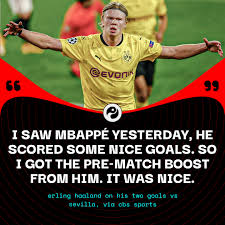 All bahrain emilia romagna portugal spain monaco azerbaijan france styria austria great britain hungary belgium netherlands italy russia tbc japan united states mexico brazil australia saudi. Squawka News On Twitter Erling Haaland Took Kylian Mbappe S Hat Trick Personally