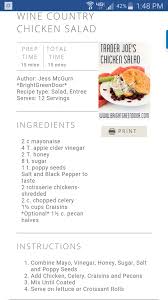 I Love The Wine Country Chicken Salad Recipe From Trader Joe S At Almost 5 A Container I D Rather Make I Chicken Salad Recipes Country Chicken Chicken Salad