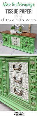 Decoupage Dresser Drawers With Tissue Paper Decoupage Dresser Decoupage Tissue Paper Furniture Diy