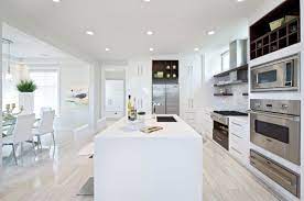 Rounded base unit that hugs the. 10 Quick Tips To Get A Wow Factor When Decorating With All White Color Freshome Com White Modern Kitchen Contemporary Kitchen Design White Contemporary Kitchen