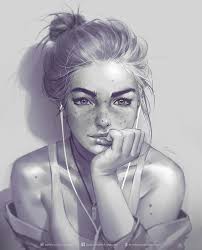 Hd Wallpaper Artwork Bare Shoulders Blonde Drawing Earphones Face Freckles Wallpaper Flare Best drawing wallpaper, desktop background for any computer, laptop, tablet and phone. wallpaperflare