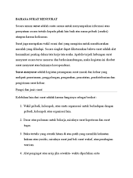Urusan surat menyurat (ketatausahaan) adalah satu bidang yang penting dari lapangan pekerjaan administrasi kesekretariatan. Bahasa Surat Menyurat
