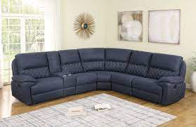 Make the focal point of your living room or rec area a luxurious blue leather sectional! Variel Reclining Sectional Sofa 608990 In Blue By Coaster