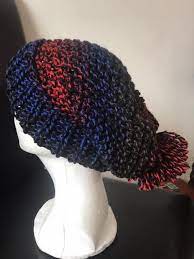 Maybe you would like to learn more about one of these? Hat With Pompom Droopy Hat Hand Knit One Size Etsy
