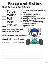 Force And Motion Freebie Race Car Theme Force And Motion Motion Activities Second Grade Science